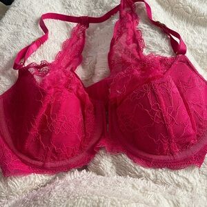 Cacique Hot Pink Lace Bra